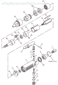 Page A Diagram and Parts List for CP887 T025376 Chicago Pneumatic Drill